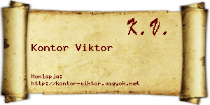 Kontor Viktor névjegykártya